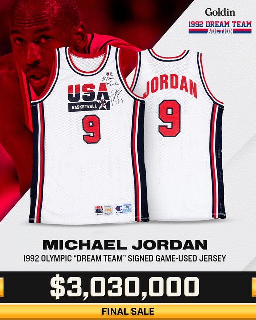 A Dream Sale Michael Jordan s 1992 Olympic Jersey Sold at Goldin Au MJB Memorabilia