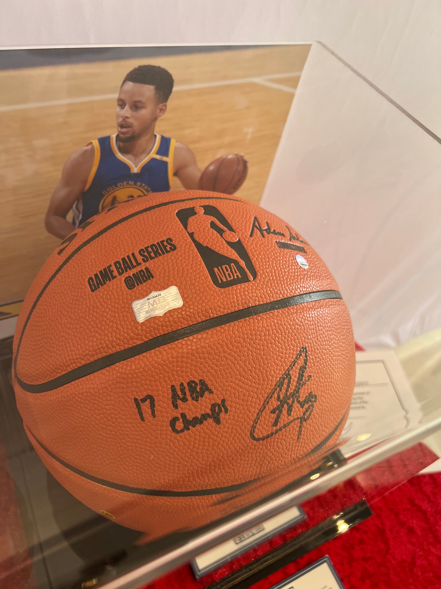 Stephen Curry Signed Basketball RARE Inscription 17 Steiner Authentication
