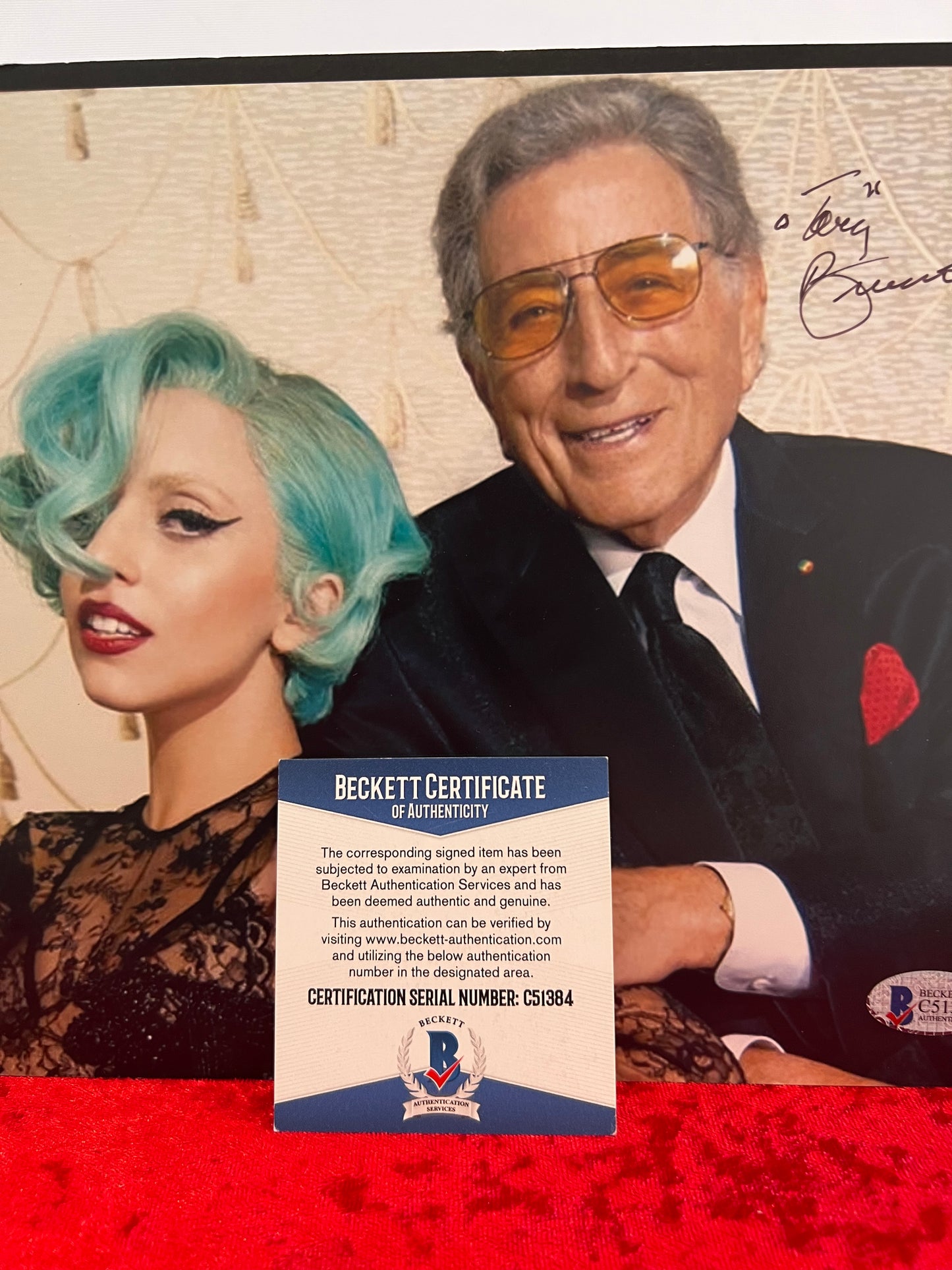Tony Bennett Signed Autographed Photo with Lady GaGa Rare Beckett Authentication