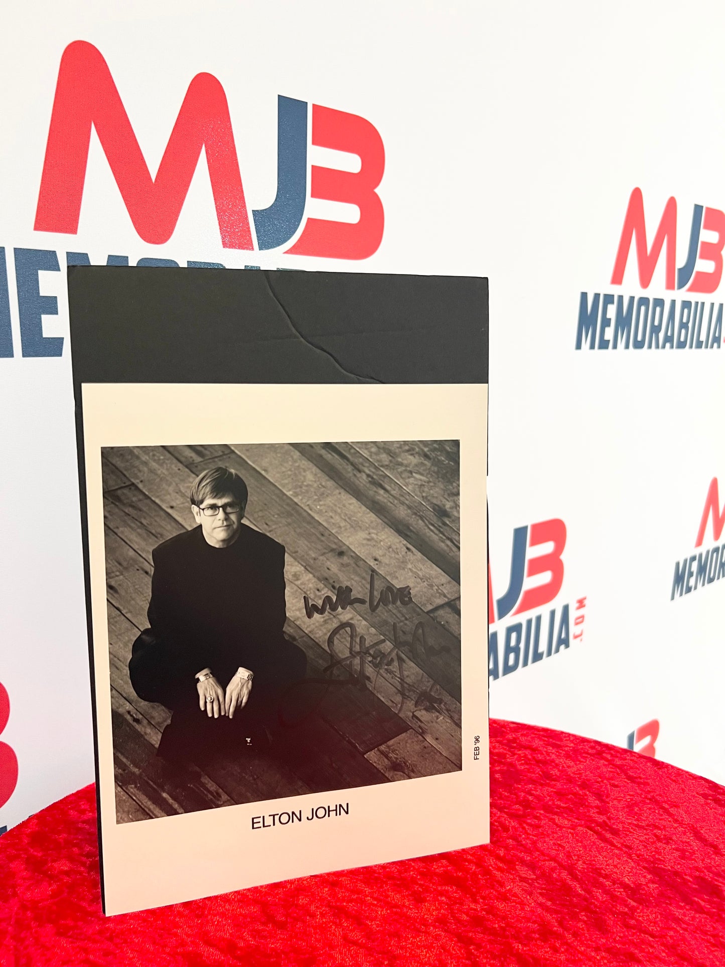 Elton John Signed Autographed Black and White Photo Inscribed With Love RARE