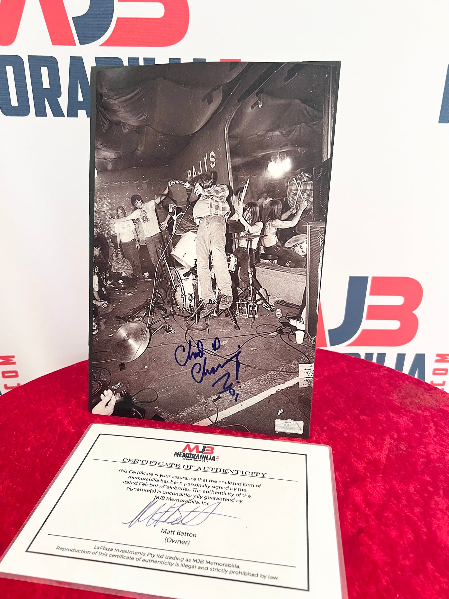 Chad Channing Signed Autograph Photograph RARE Black and White Nirvana with COA