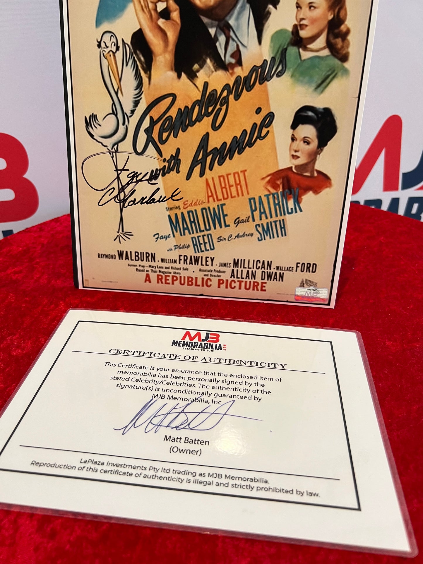 Faye Marlowe Signed Autographed Vintage Movie Photograph with COA
