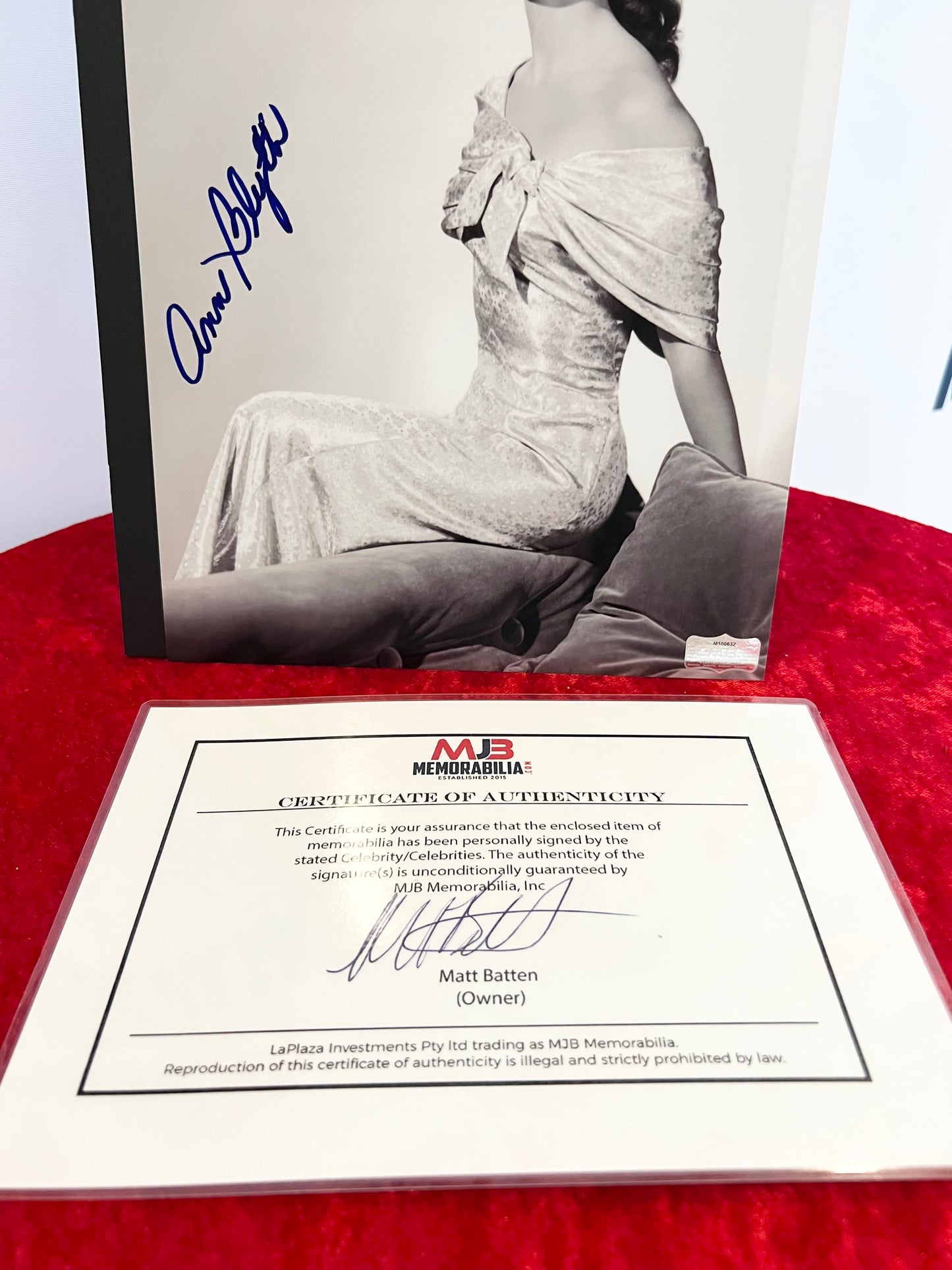 Ann Blyth Signed Autographed Black and White Photograph Rare with COA