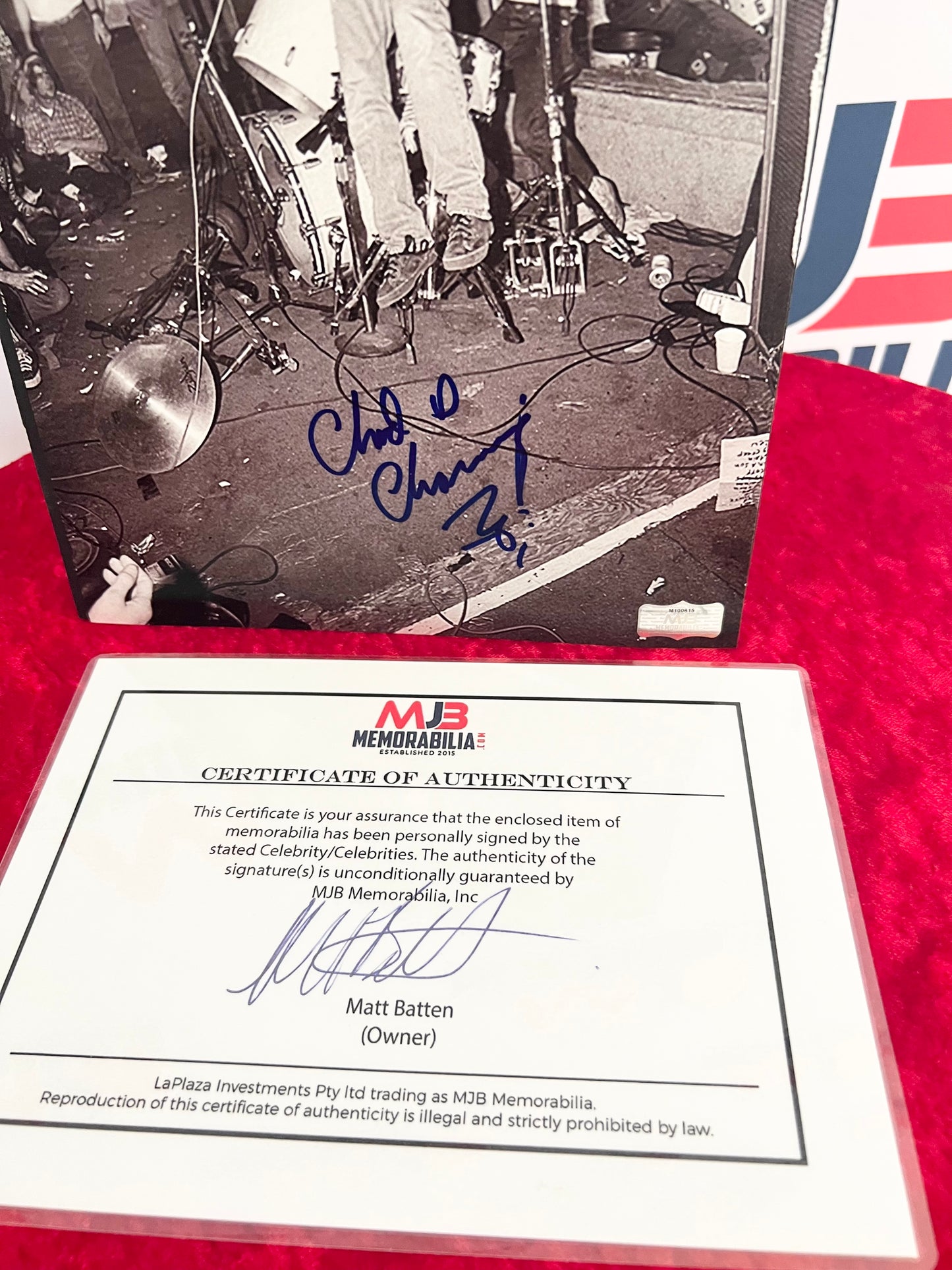 Chad Channing Signed Autograph Photograph RARE Black and White Nirvana with COA