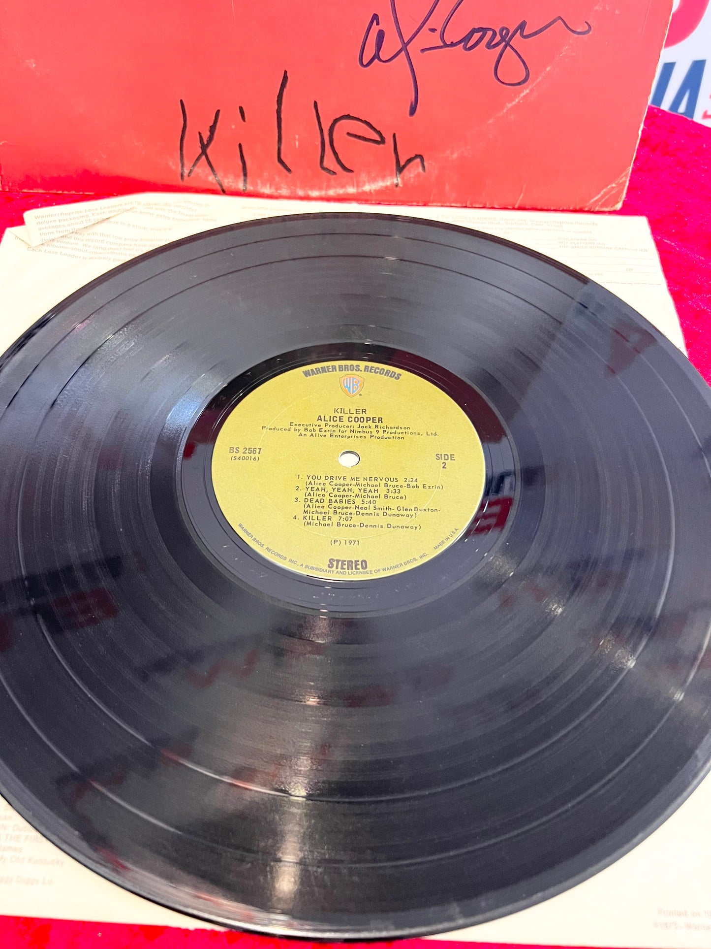 Alice Cooper Signed Autographed Killer Vinyl LP With Authentication