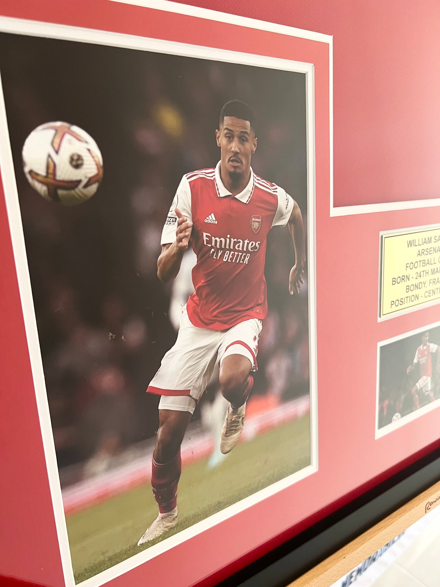 William Saliba Signed Arsenal FC Jersey Framed with Beckett COA