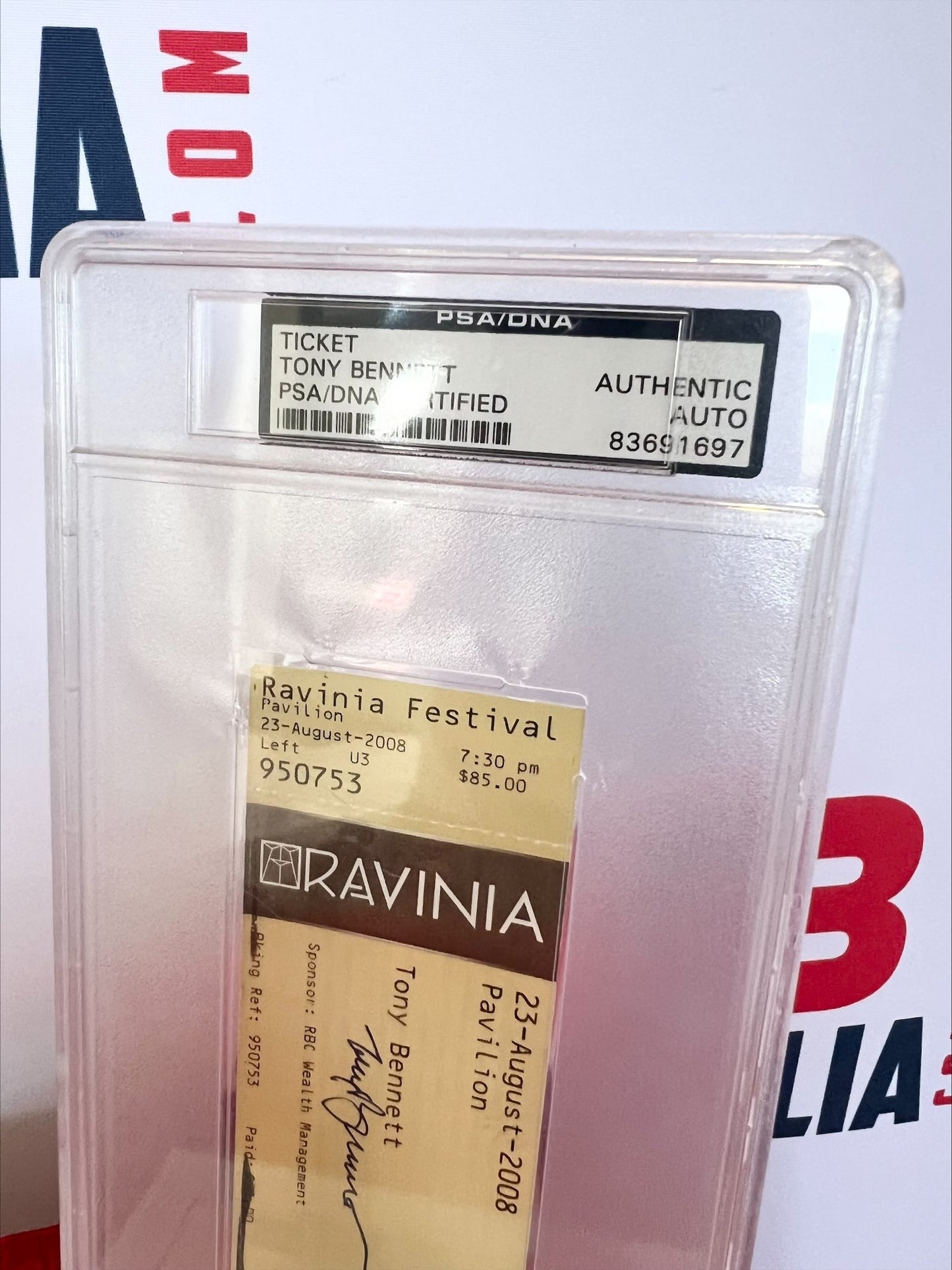Tony Bennett Signed Autographed Ravinia Concert Ticket RARE One of a kind