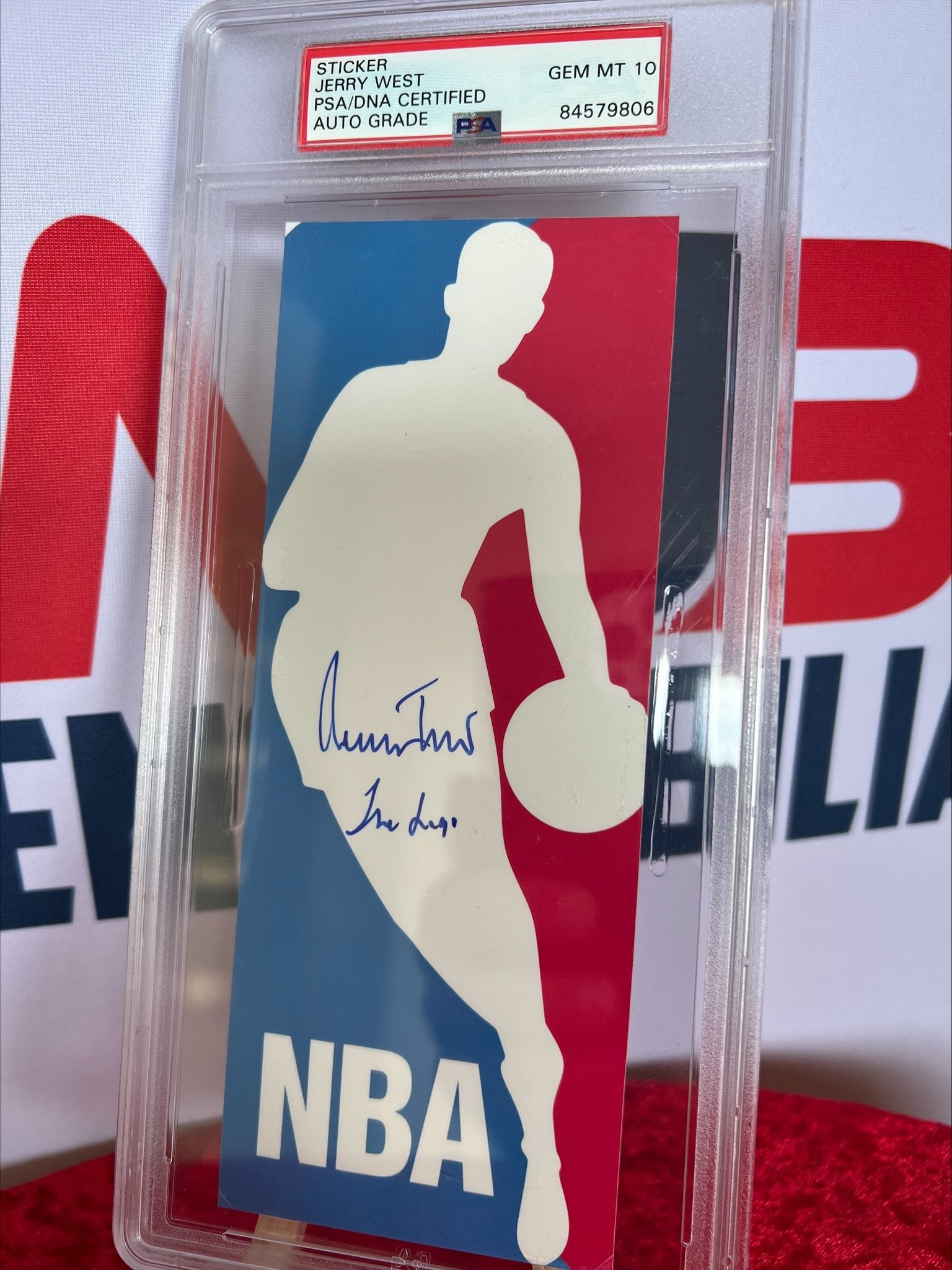 Jerry West Signed NBA Logo Sticker PSA 10 Inscribed The Logo – MJB ...