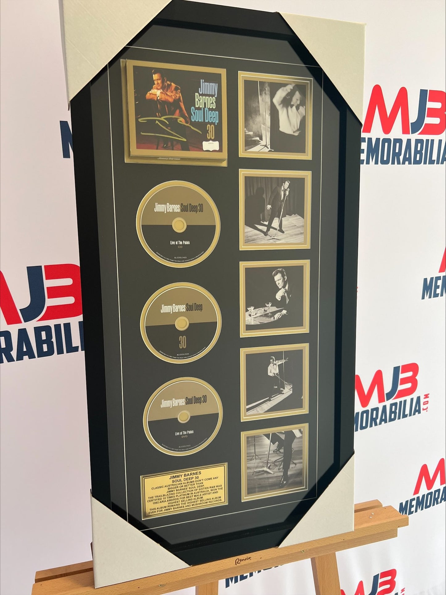 Signed Jimmy Barnes Soul Deep 30th Anniversary CD Framed with Gold Plaque B&W Photos Fully Authenticated RARE