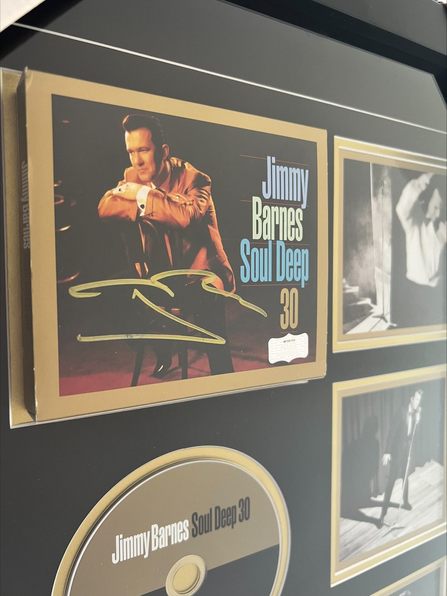 Signed Jimmy Barnes Soul Deep 30th Anniversary CD Framed with Gold Plaque B&W Photos Fully Authenticated RARE