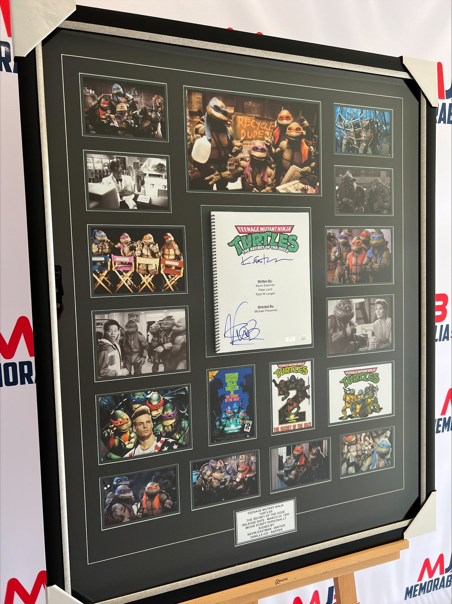 Kevin Eastman and Vanilla Ice Dual Signed Teenage Mutant Ninja Turtles Script JSA Authentication RARE