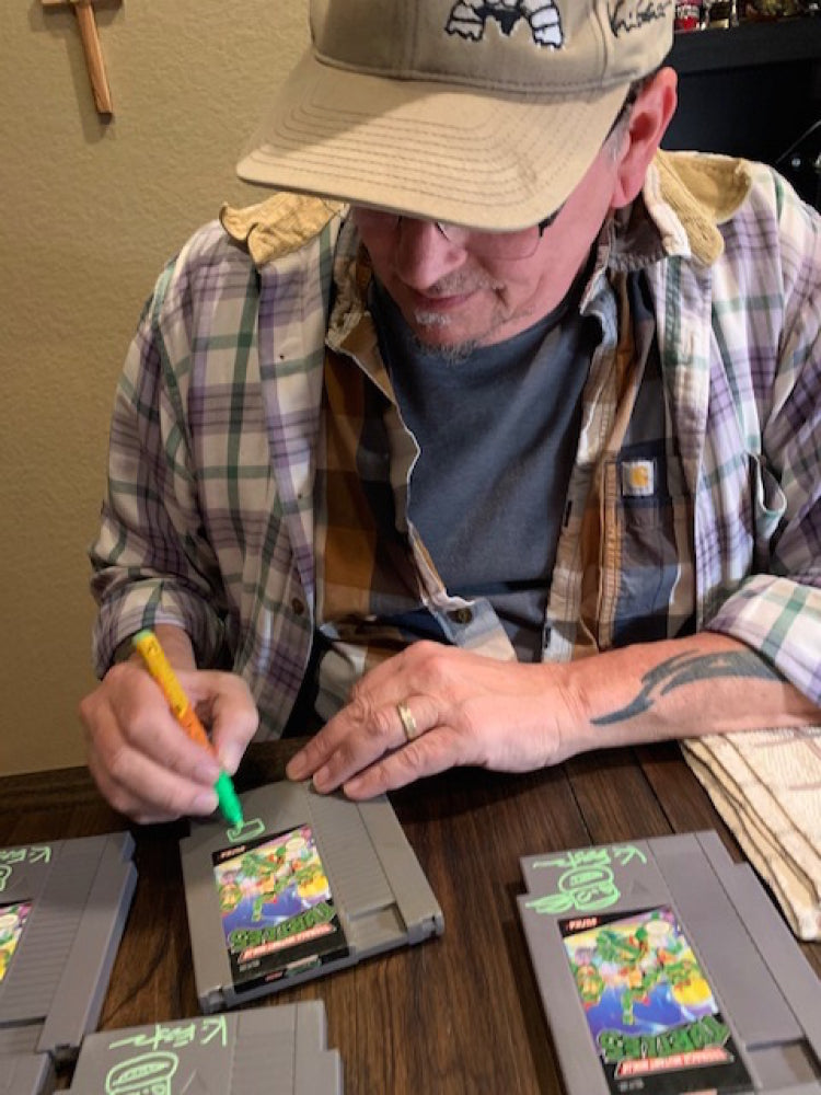 Kevin Eastman Signed Original 1989 Teenage Mutant Ninja Turtles Nintendo Game with Turtles sketch and JSA Authentication