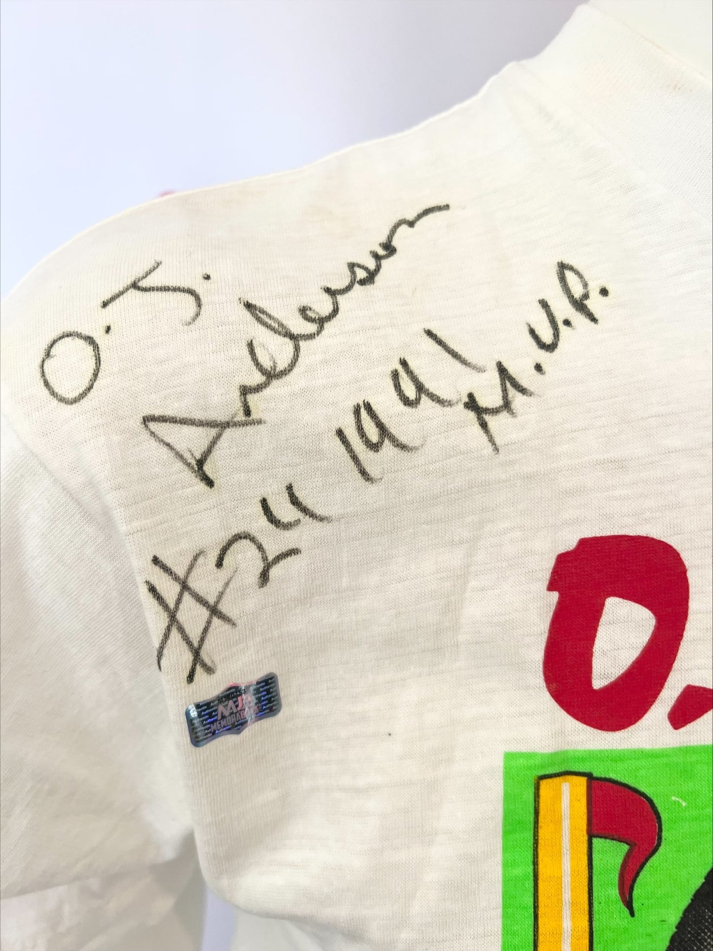 OJ Anderson Signed Super Bowl Shirt RARE and EXCLUSIVE Inscribed 1991 MVP COA