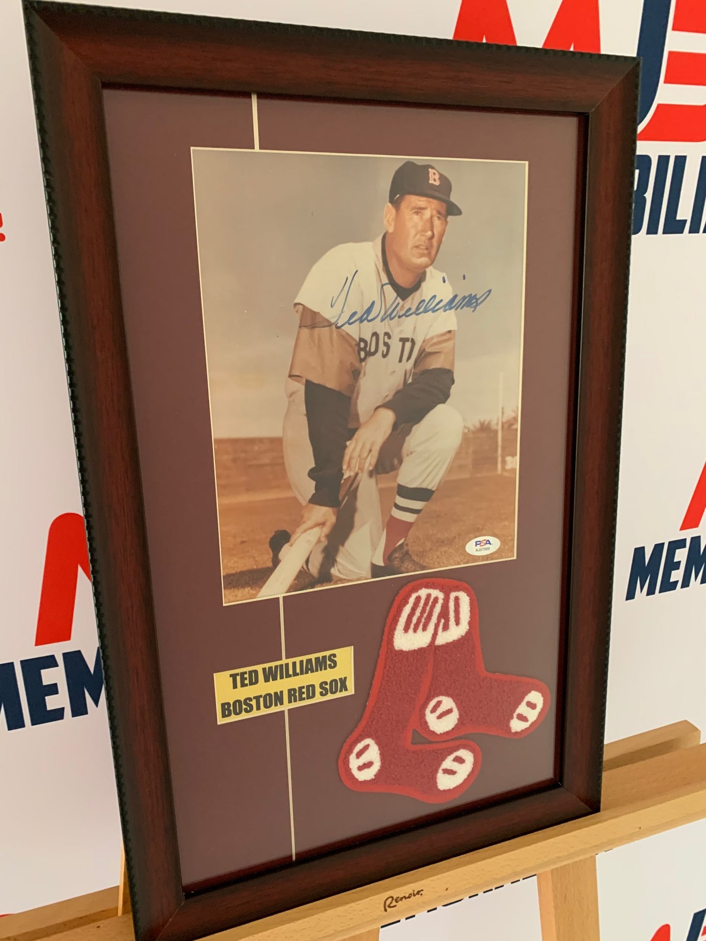 Ted Williams Boston Red Sox Signed Framed photo with Socks RARE PSA COA