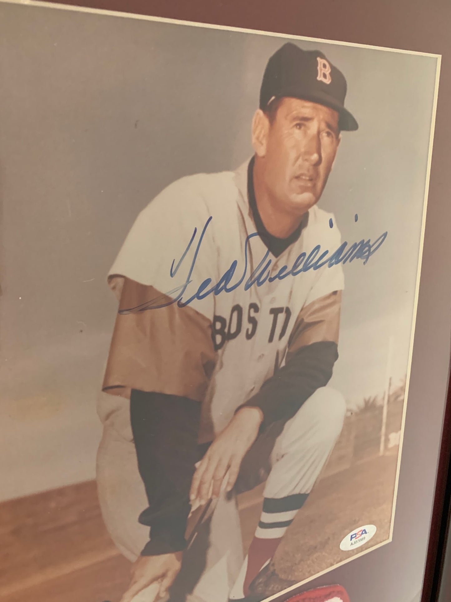 Ted Williams Boston Red Sox Signed Framed photo with Socks RARE PSA COA