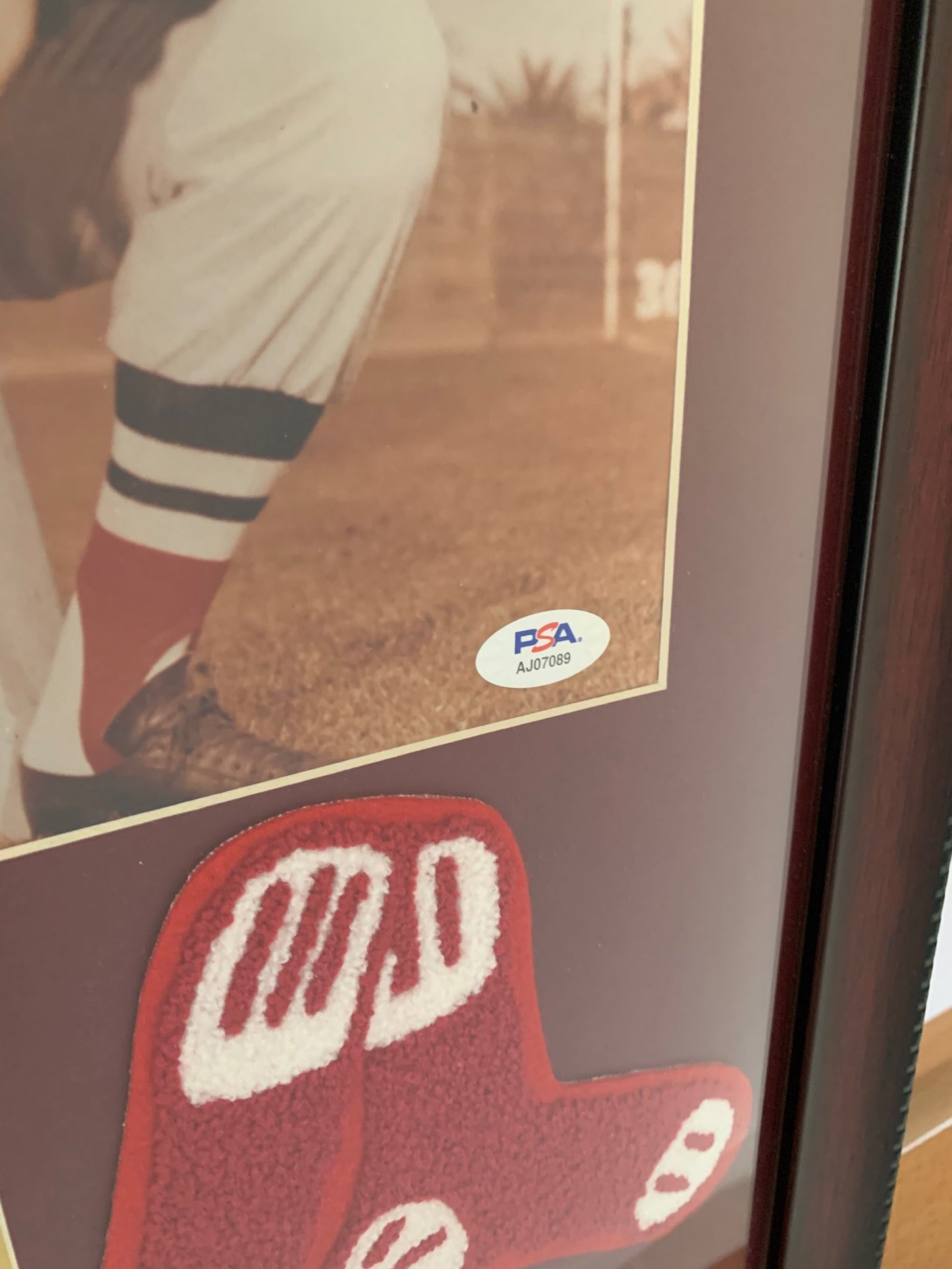 Ted Williams Boston Red Sox Signed Framed photo with Socks RARE PSA COA