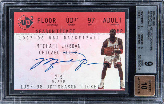 A Piece of NBA Royalty: 1997-98 Upper Deck UD3 Season Ticket Autograph MJ Michael Jordan Signed Card