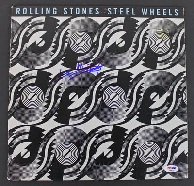 The Rolling Stones "Steel Wheels" vinyl record album cover. Hand-signed by Keith Richards