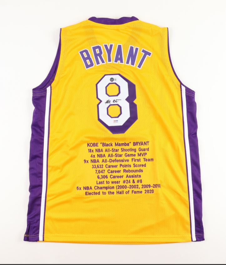 Auction Alert - Authentic Signed Kobe Bryant Career Highlights Jersey: A Celebratory Piece of Basketball Royalty