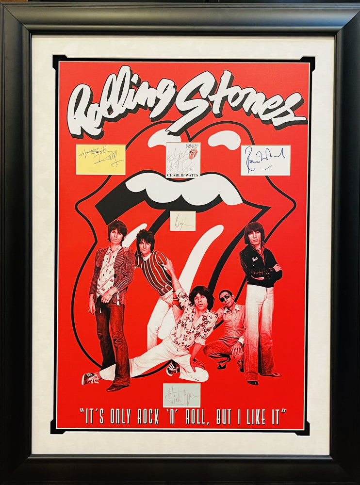 MJB Exclusive: Rolling Stones Autographed Frame - A Piece of Rock 'n ...