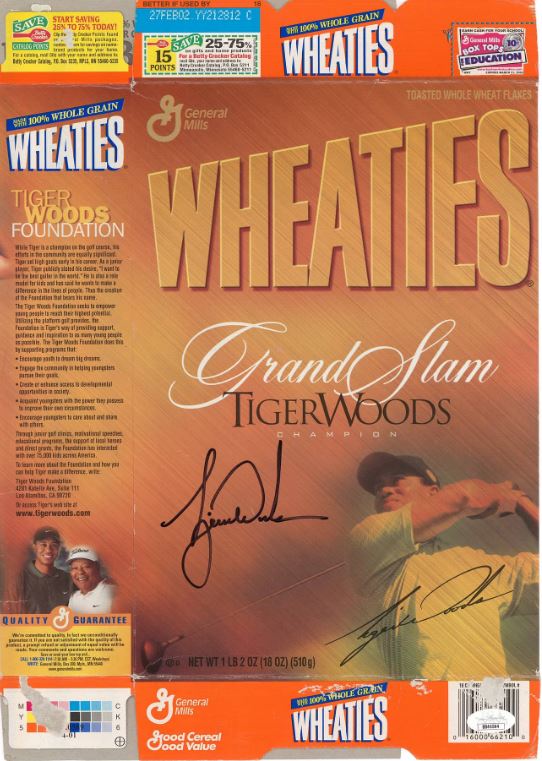 A Slice of Breakfast History: Tiger Woods Signed Wheaties Box Now On Auction