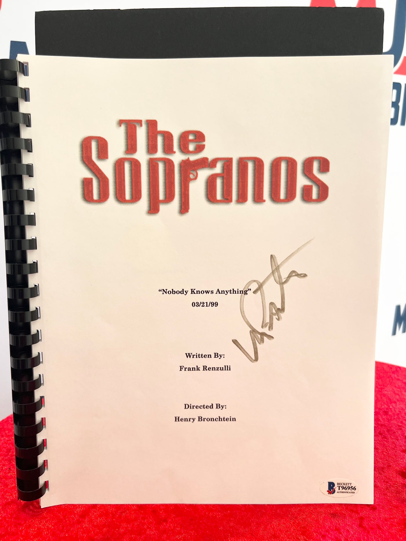 Vincent Pastore Signed Sopranos Script Beckett COA