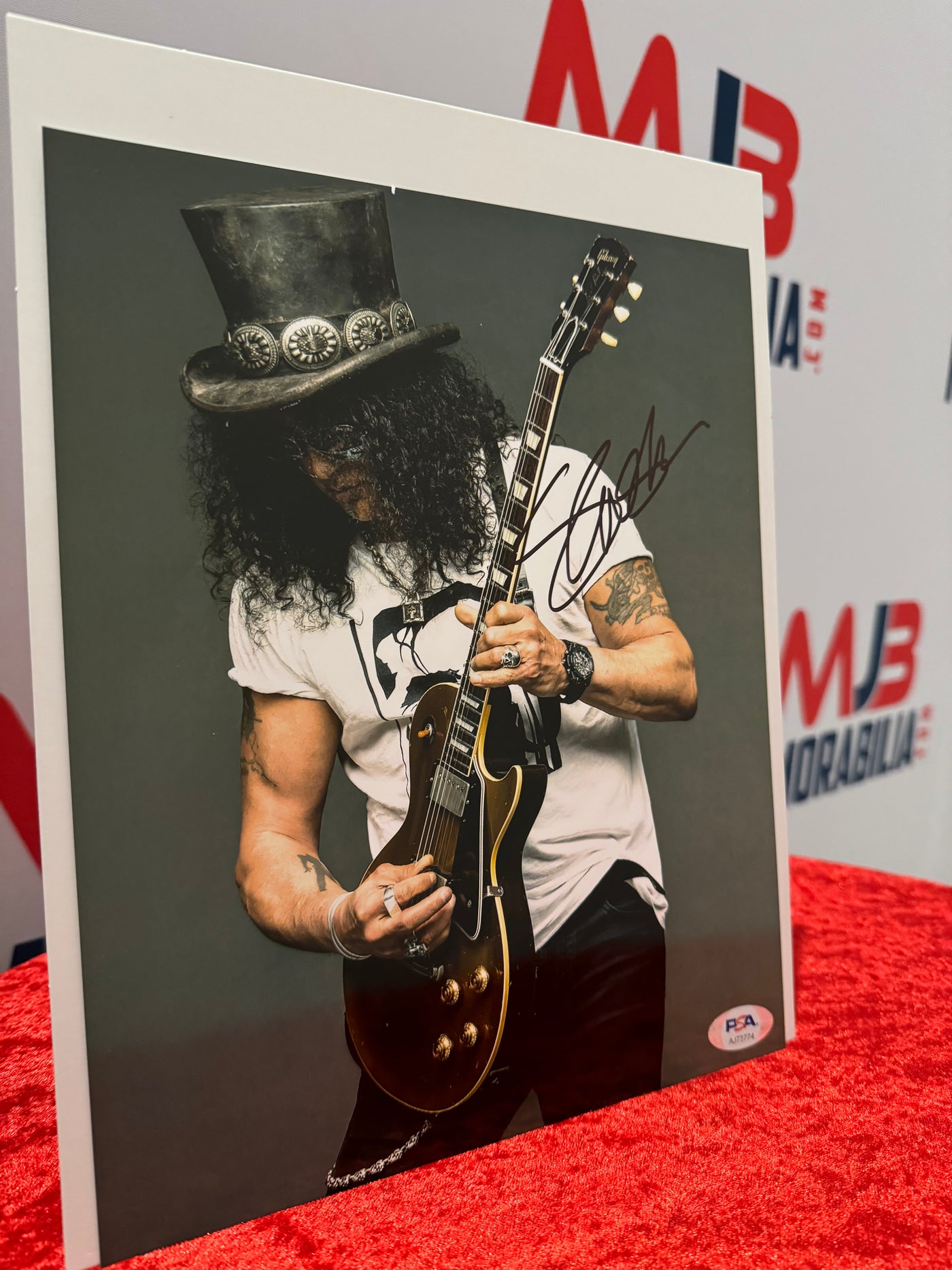 Slash Signed Photo Guns and Roses PSA Authentication