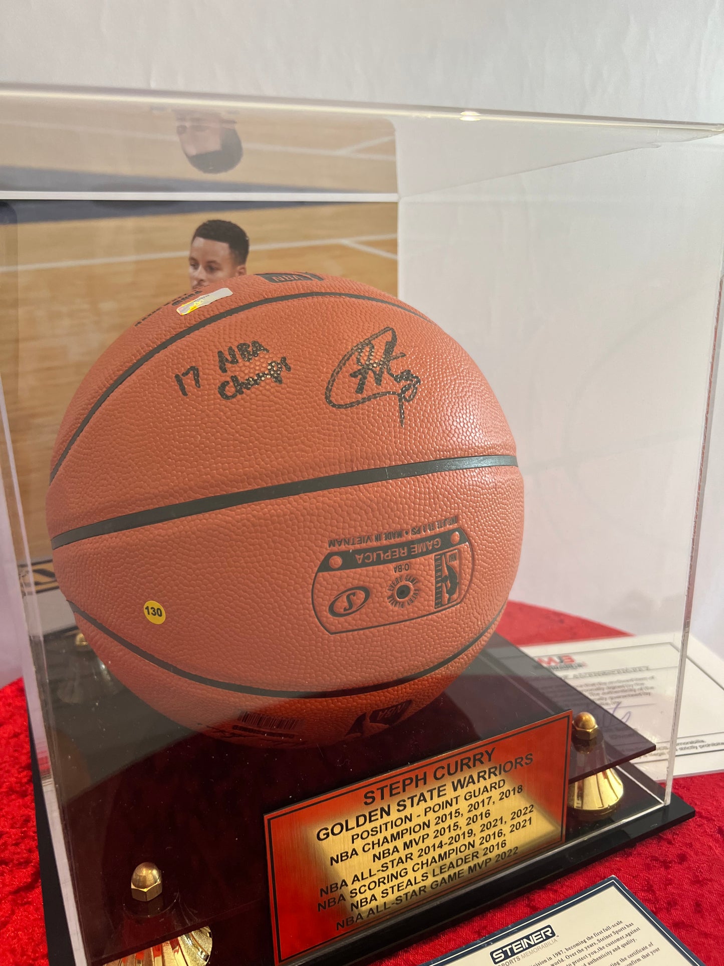 Stephen Curry Signed Basketball RARE Inscription 17 Steiner Authentication