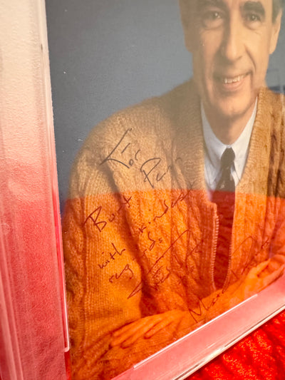 Fred Rogers Signed Mister Rogers Neighbourhood Photo with Inscriptions RARE PSA