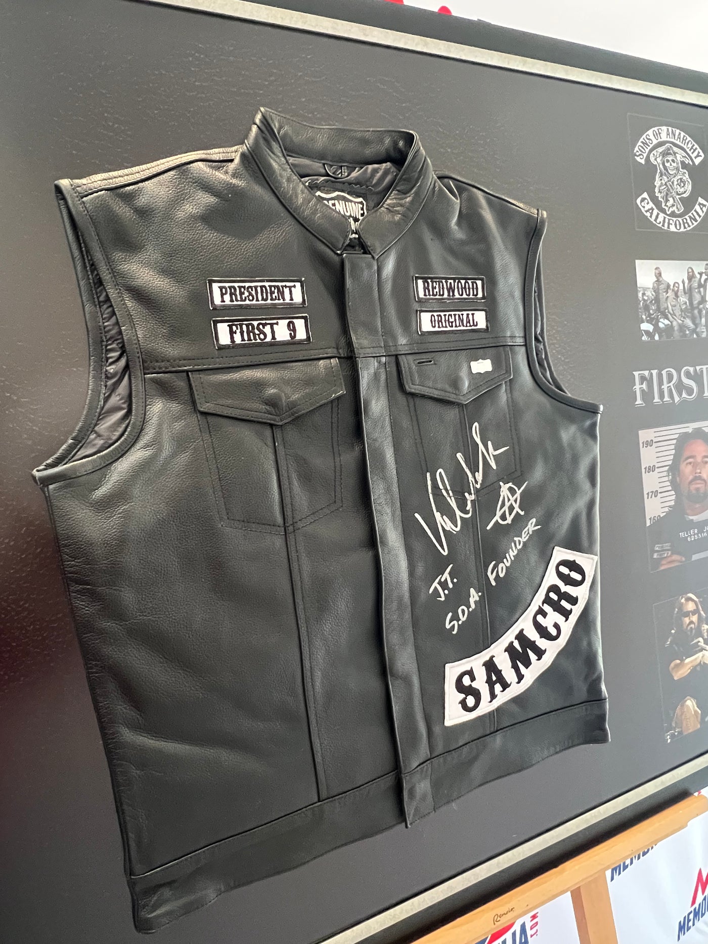 John Teller Signed Sons of Anarchy Vest signed by Victor Newmark COA RARE