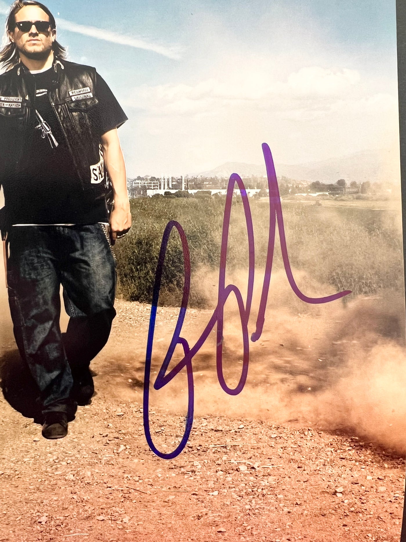 Ron Perlman Signed Sons of Anarchy Photo Charlie Hunnam PSA COA