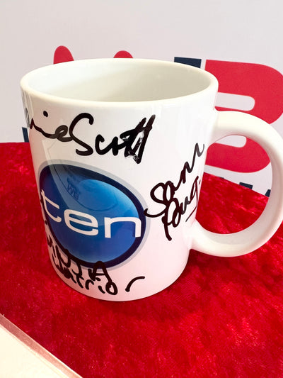 Have you Been paying Attention cast signed Channel 10 Mug with COA