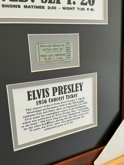 Elvis Presley Custom Matted Photo Display Authentic Original Concert Ticket 1956