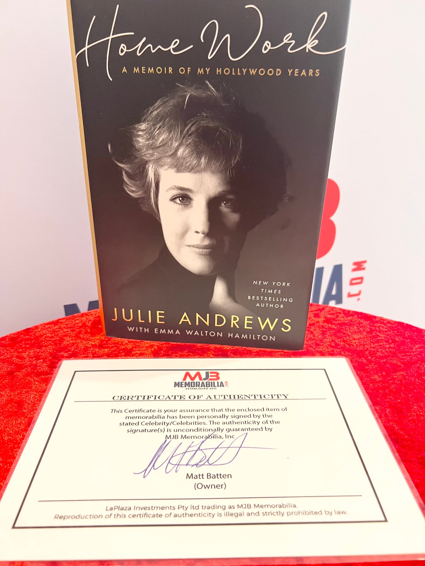 Julie Andrews Signed Autograph and Emma Walton Home Work Book The Sound of Music and Mary Poppins