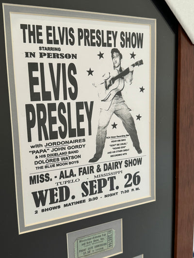 Elvis Presley Custom Matted Photo Display Authentic Original Concert Ticket 1956