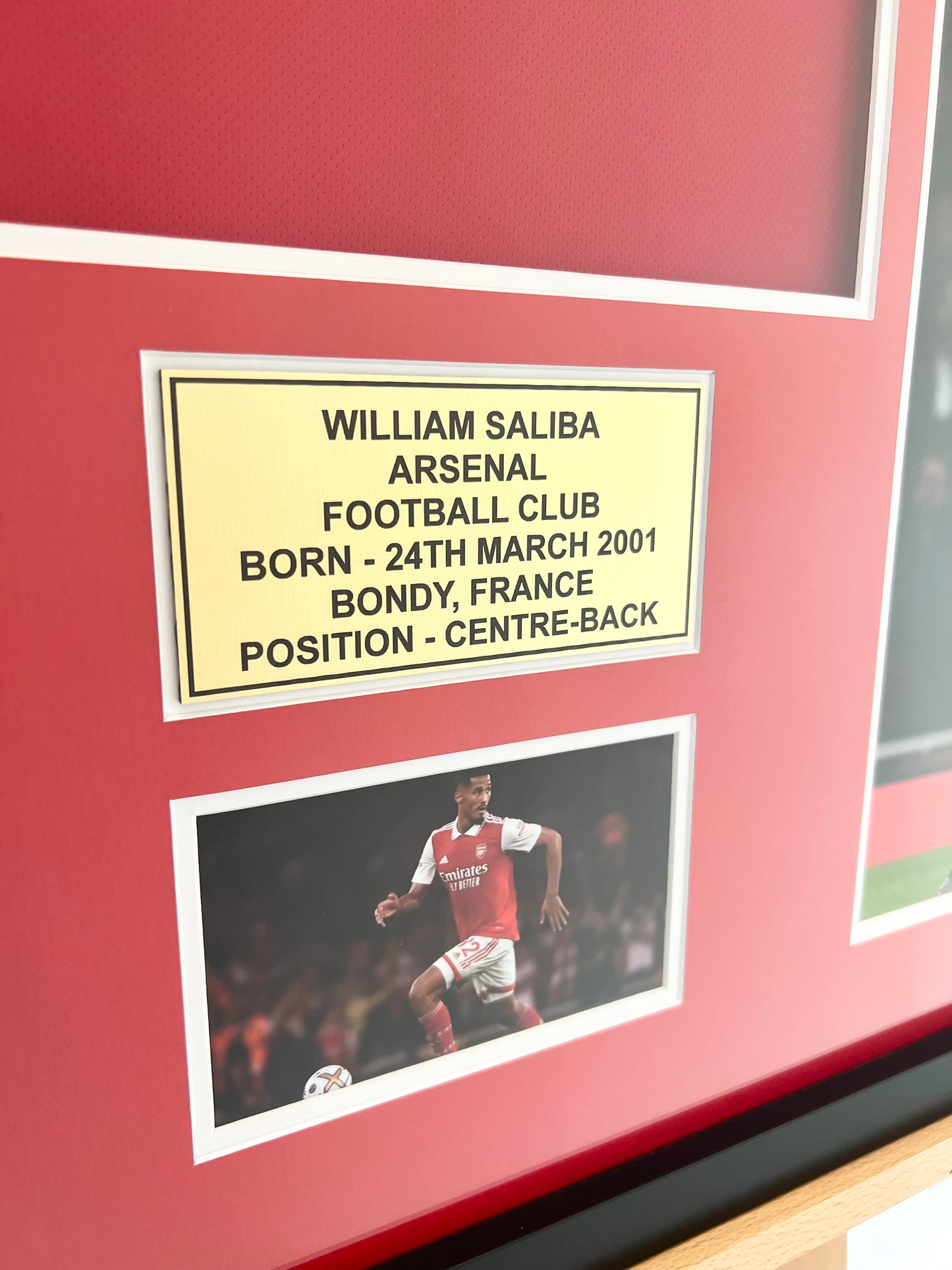 William Saliba Signed Arsenal FC Jersey Framed with Beckett COA