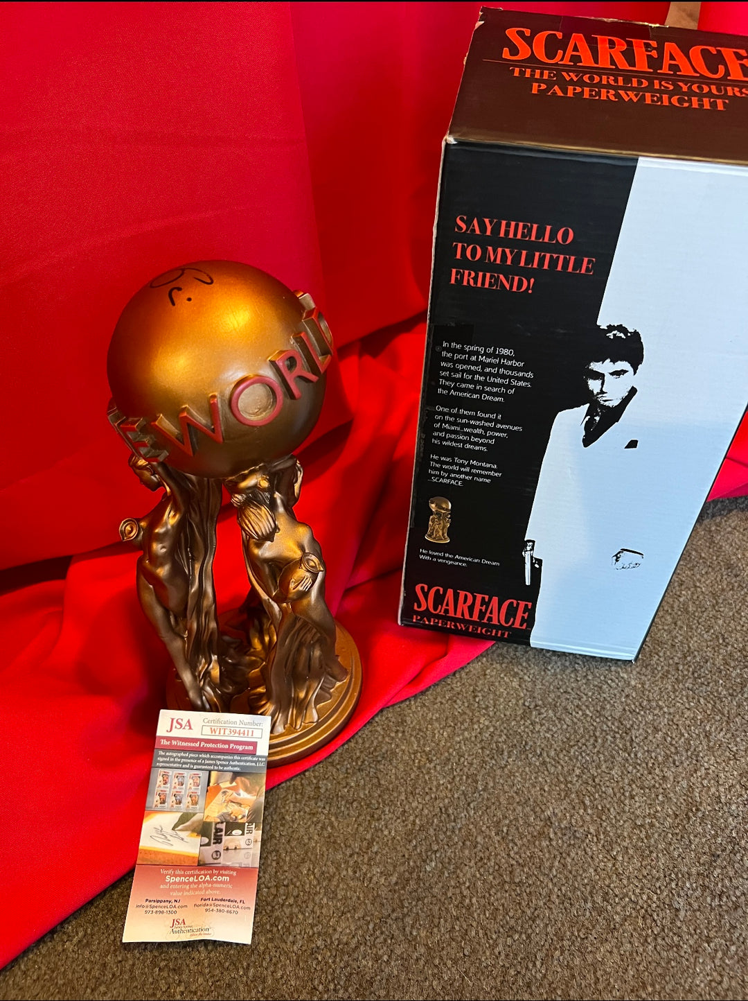 Al Pacino Autographed Scarface Tony Montana The World Is Yours