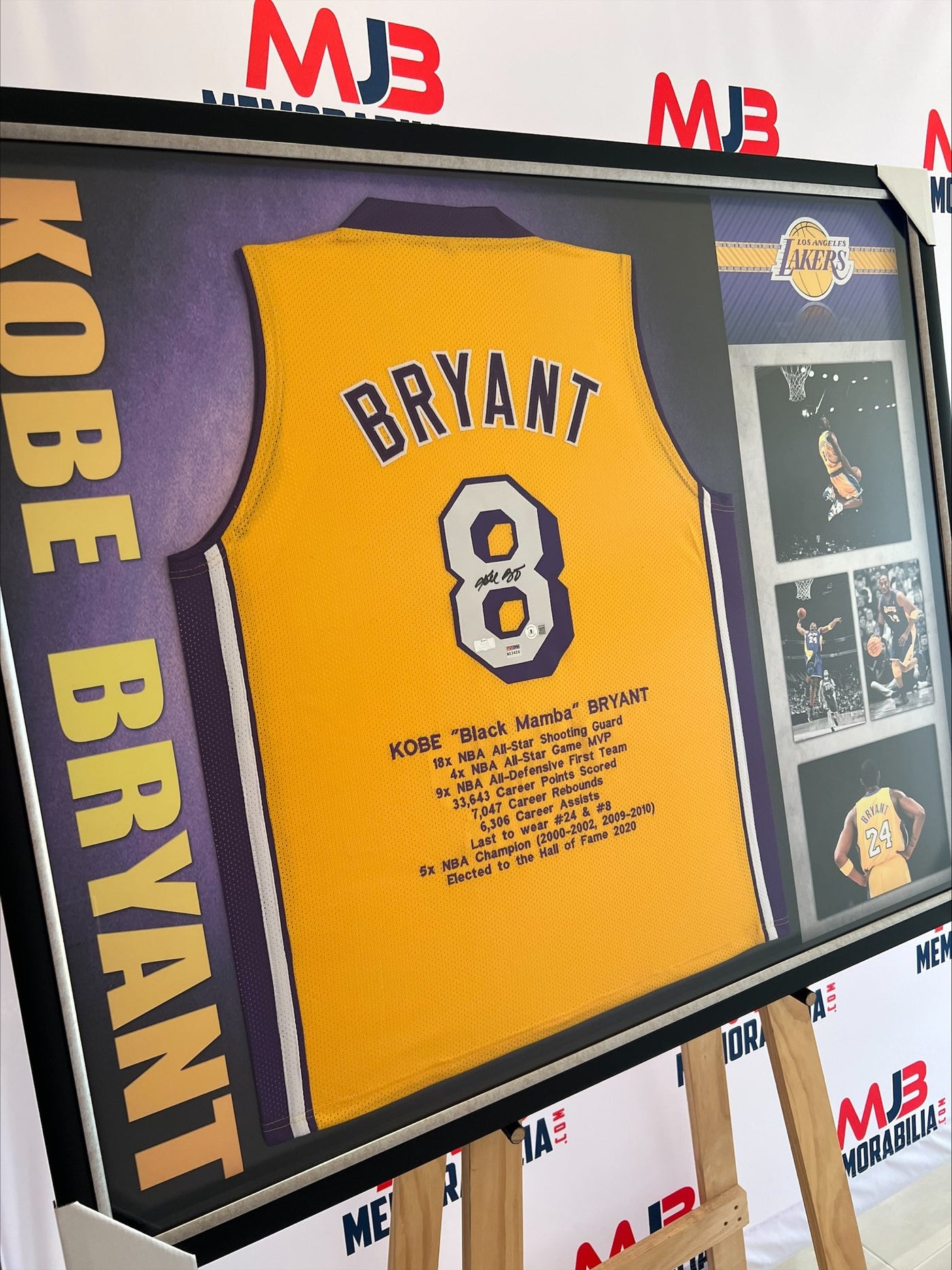 Kobe Bryant Signed la Lakers Jersey with Career Statistics Beckett and PSA Authentication