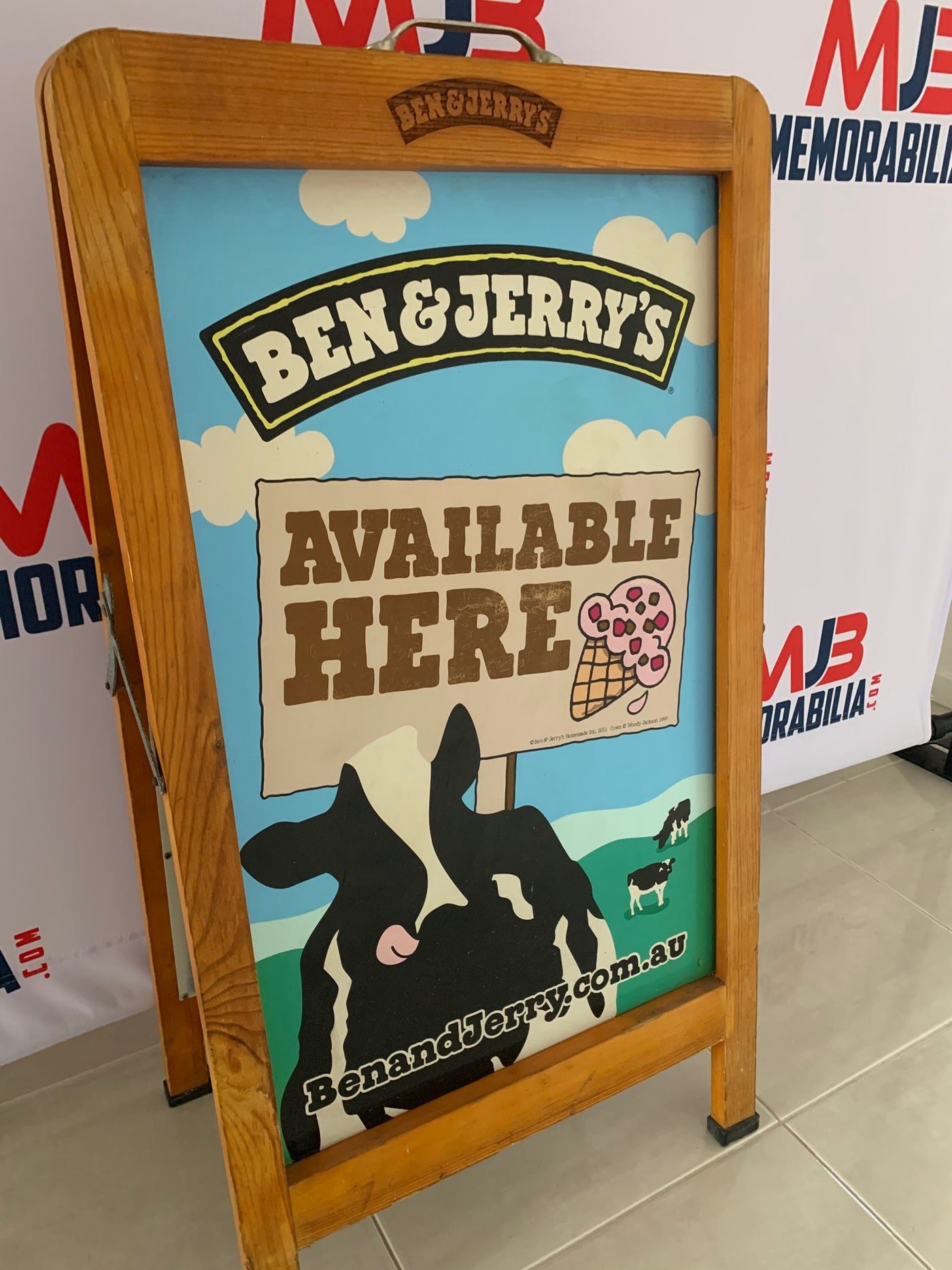 Ben and Jerrys Double A frame Sign