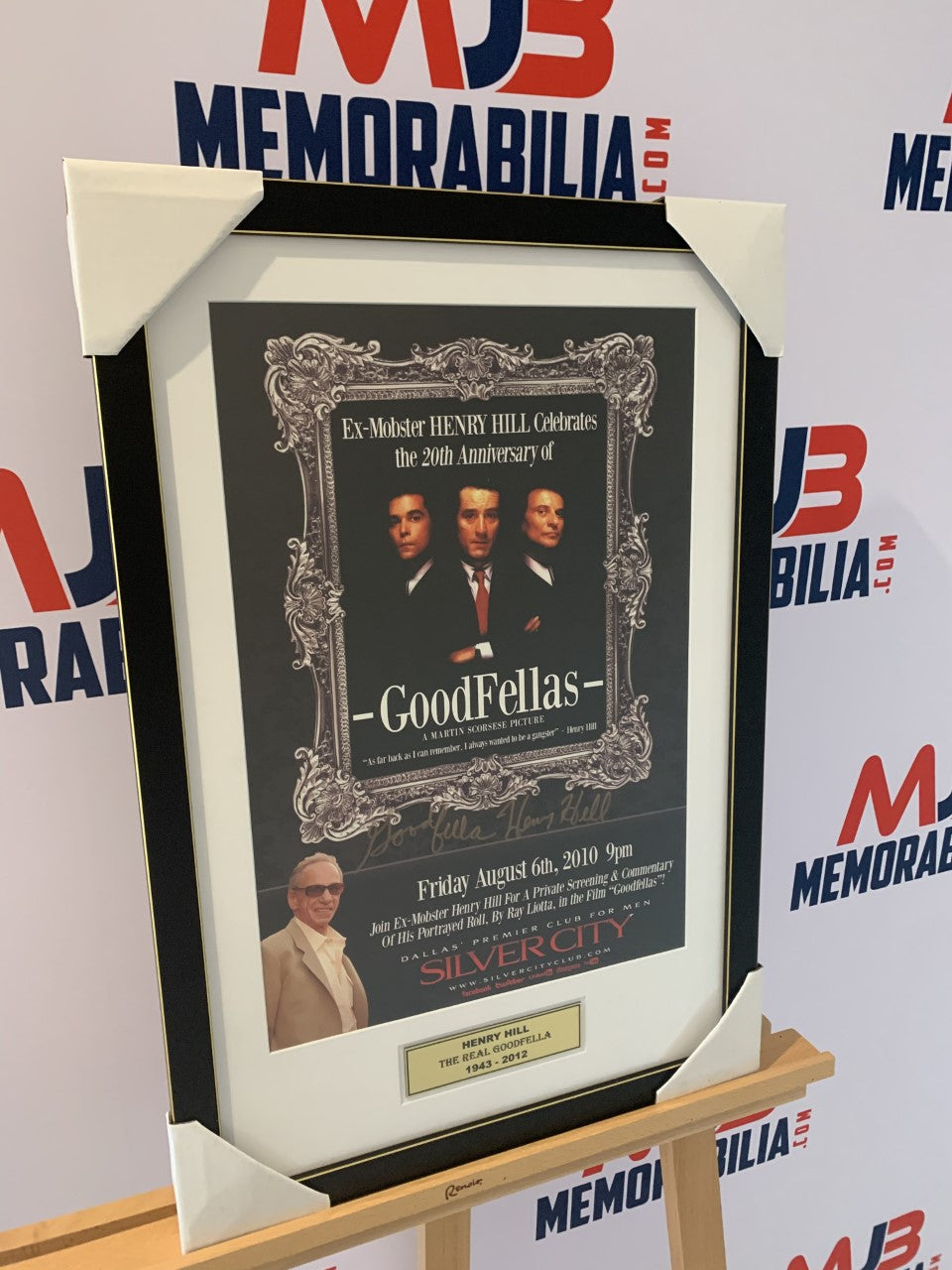 Henry Hill Signed 20th Anniversary Goodfellas Poster Framed Inscribed Goodfella with COA