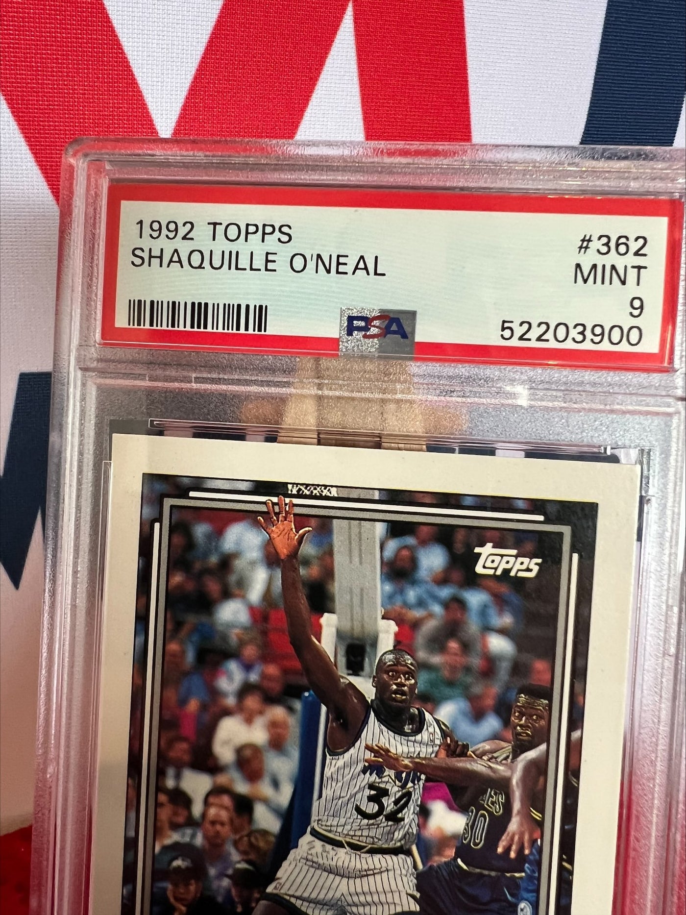 1992 Topps Shaquille O’Neal 362 PSA 9 Mint Rookie Card RC Magic Hall of Fame