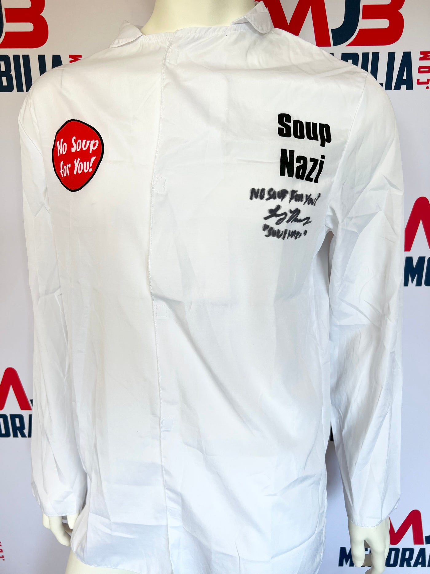 Larry Thomas Signed Seinfeld Chef Shirt Inscribed No Soup for you PSA RARE