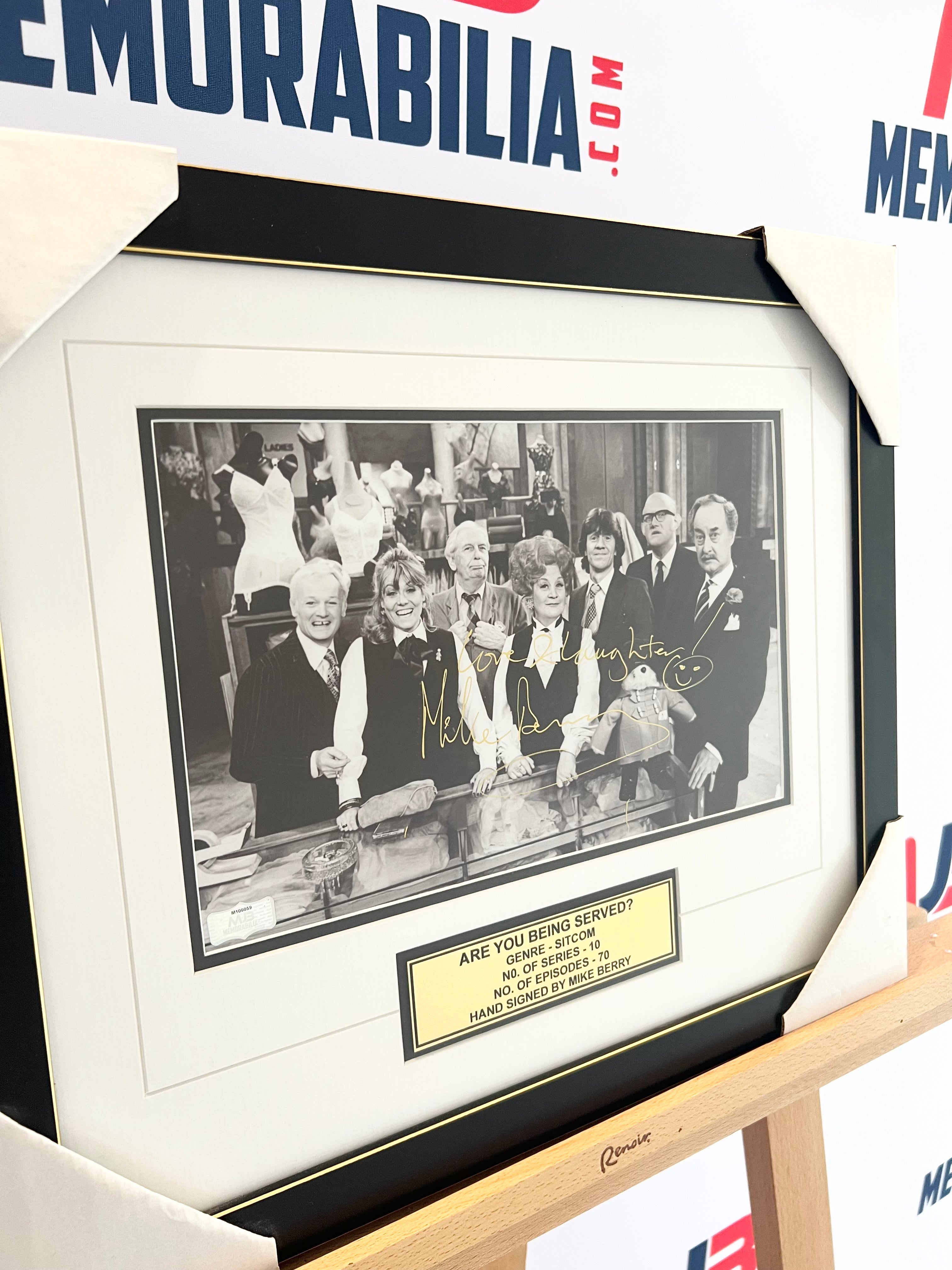 Mike Berry Signed Cast Photo Are You Being Served RARE – MJB Memorabilia