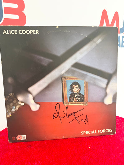 Alice Cooper Signed Special Forces Vinyl Record Album Inscribed 94 Beckett Authentication