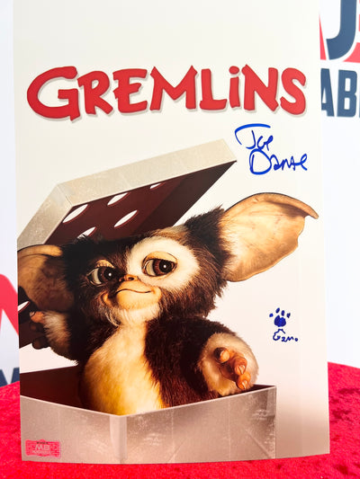 Joe Dante Signed Gremlins 8x12 Photograph with Rare Gizmo Inscription  Fully Authenticated