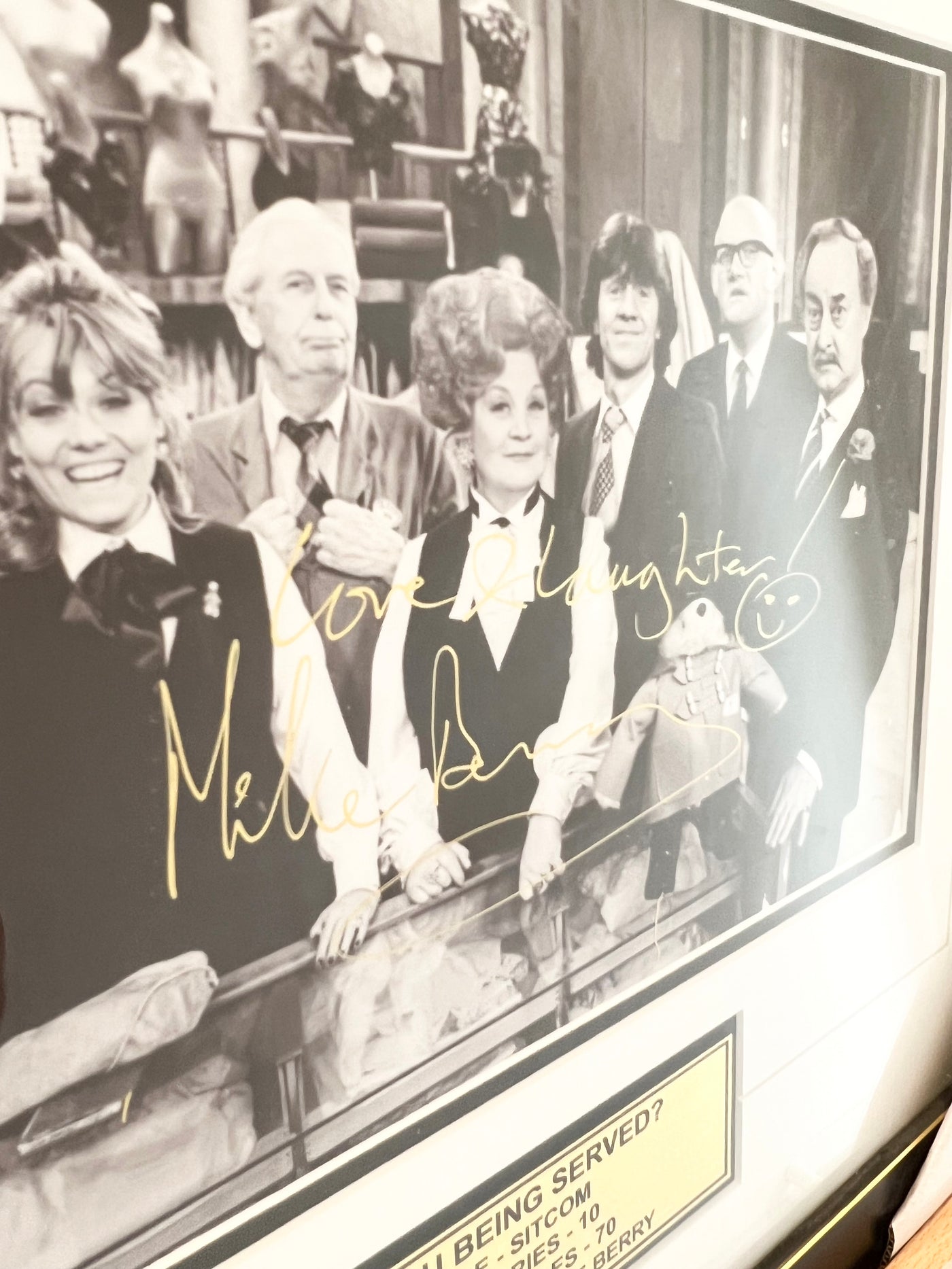 Mike Berry Signed Cast Photo Are You Being Served RARE