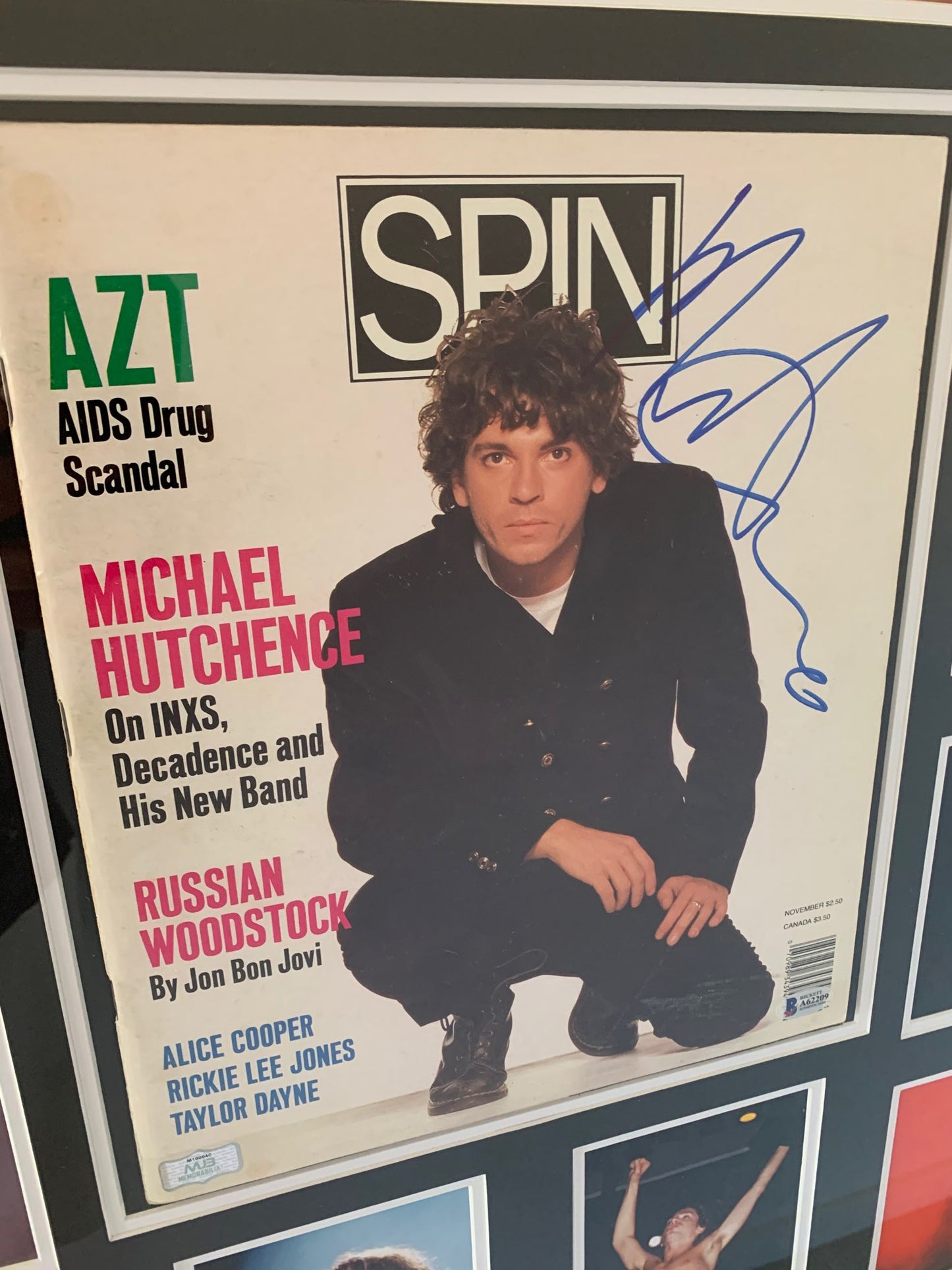 Michael Hutchence signed 1989 Spin Magazine Inxs RARE with Beckett COA