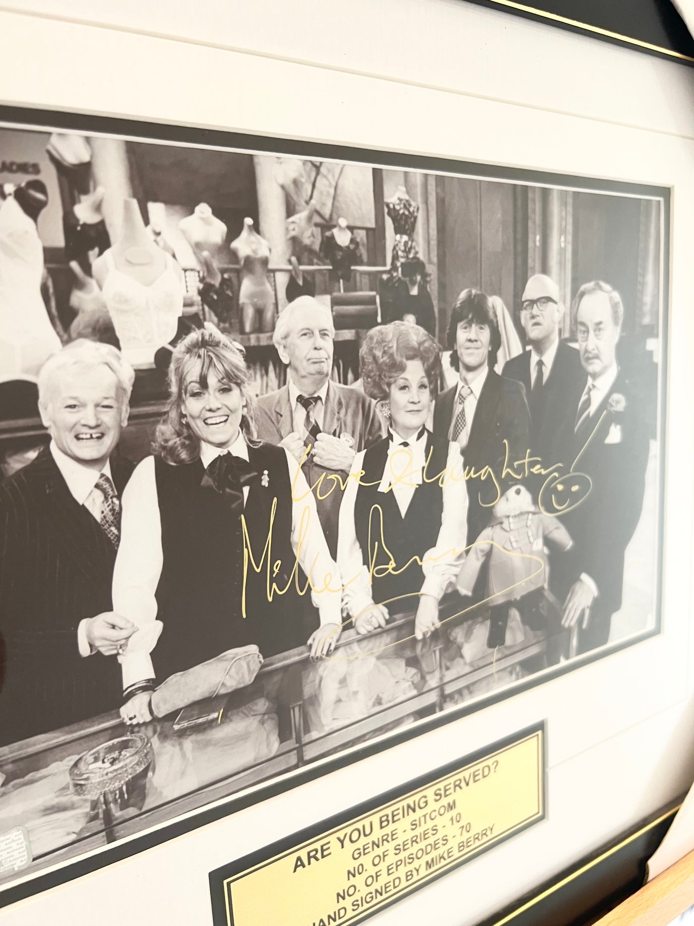 Mike Berry Signed Cast Photo Are You Being Served RARE