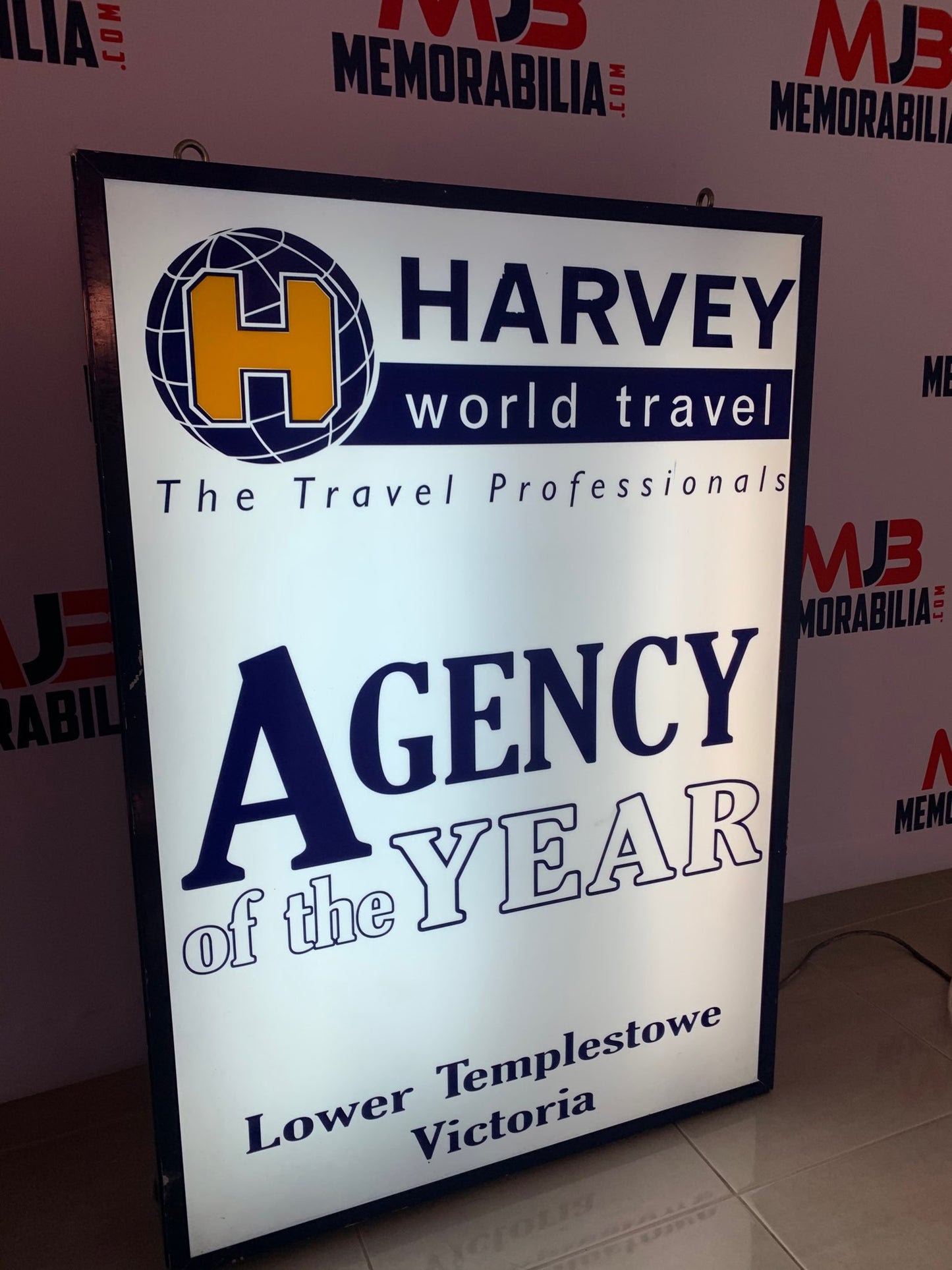 Vintage Harvey World Travel Light up Sign