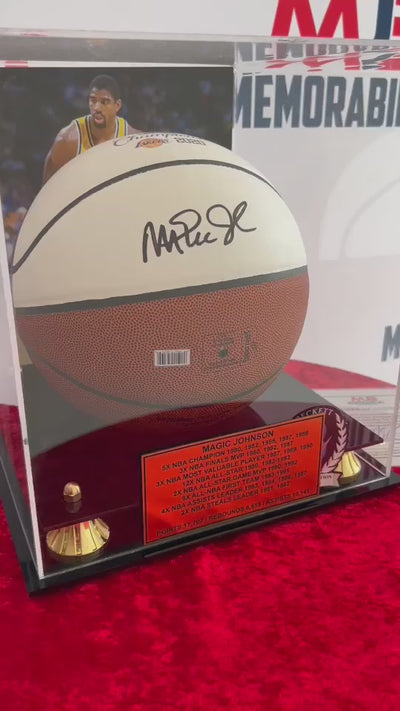 Magic Johnson Signed Authentic La Lakers Championship Basketball with Beckett Authentication